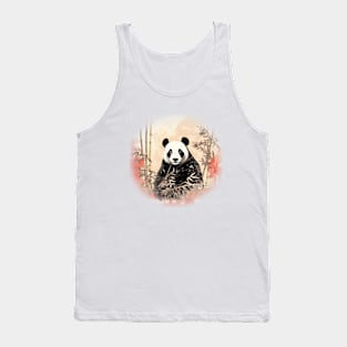 Panda bear with bamboo Tank Top